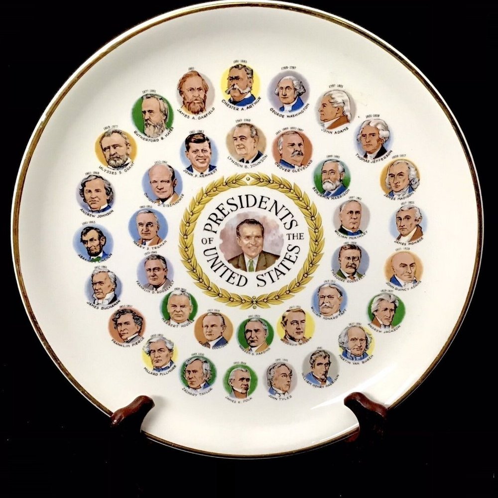 Vintage Richard Nixon Commemorative Plate Presidents Of The United States 1969